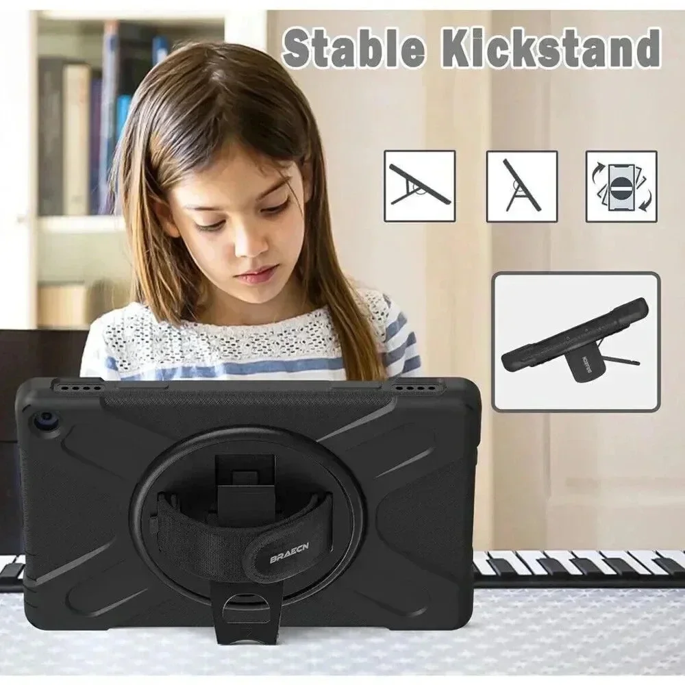 Fire HD 10/HD 10 Plus 11th Generation 2021 Case, Stand Carrying Strap Kids Cover
